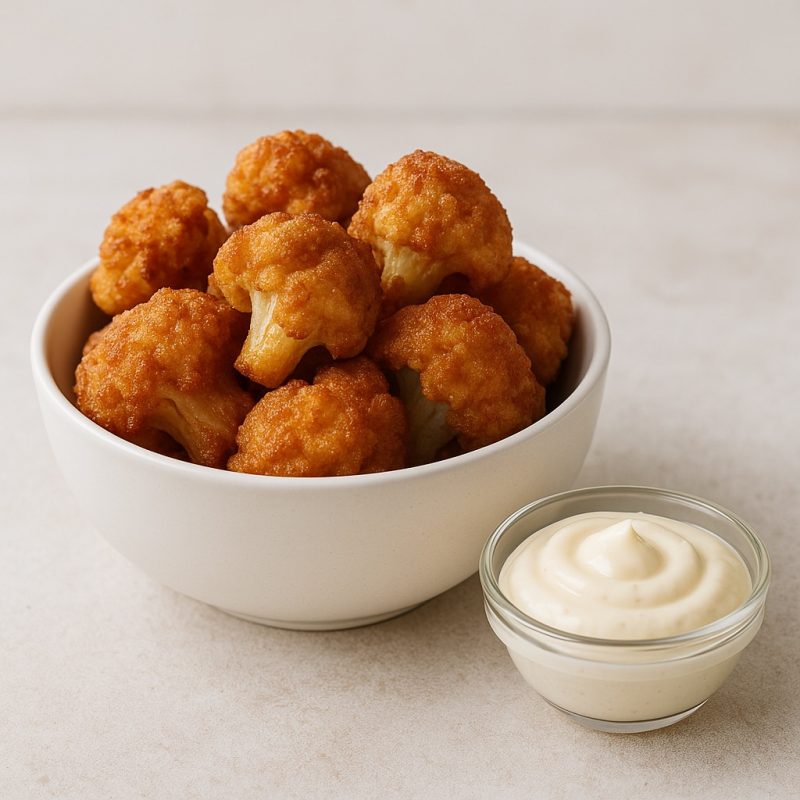 Rántott karfiolrózsák fokhagymás majonézes mártogatóval (350g)