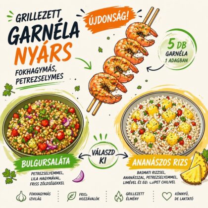 Grillezett Garnéla Nyárs – választható körettel